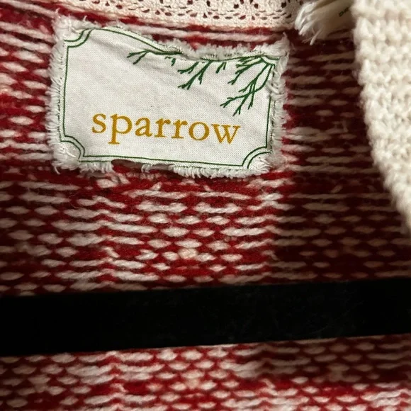 Sparrow Red and Cream Patterned Cardigan - Picture 3 of 7